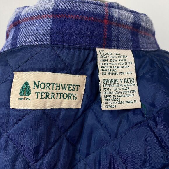 Vtg Northwest Territory Mens Plaid Chore Jacket Shirt Quilted Cotton Flannel LT - Picture 14 of 15